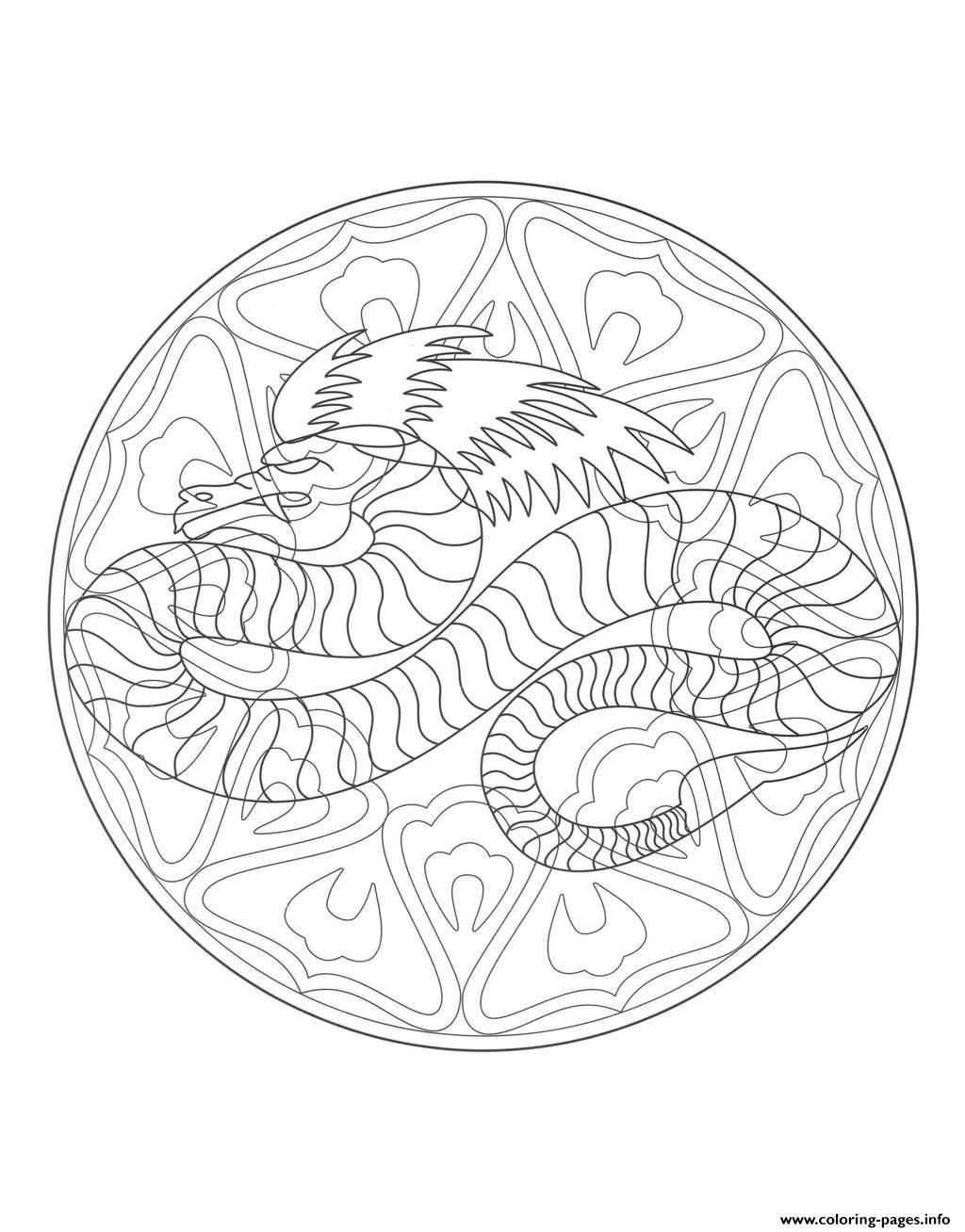 Mandala Dragon 4  coloring